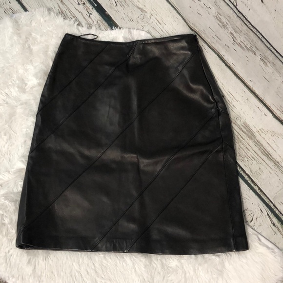 Guess Dresses & Skirts - Guess Black Genuine Leather Skirt EUC